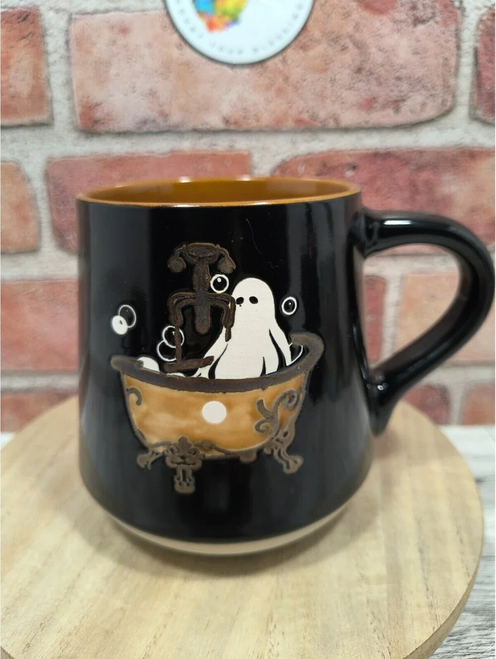 Spectrum Designz Coffee Mug Halloween Ghost In Vintage Bathtub Ceramic 16oz NEW